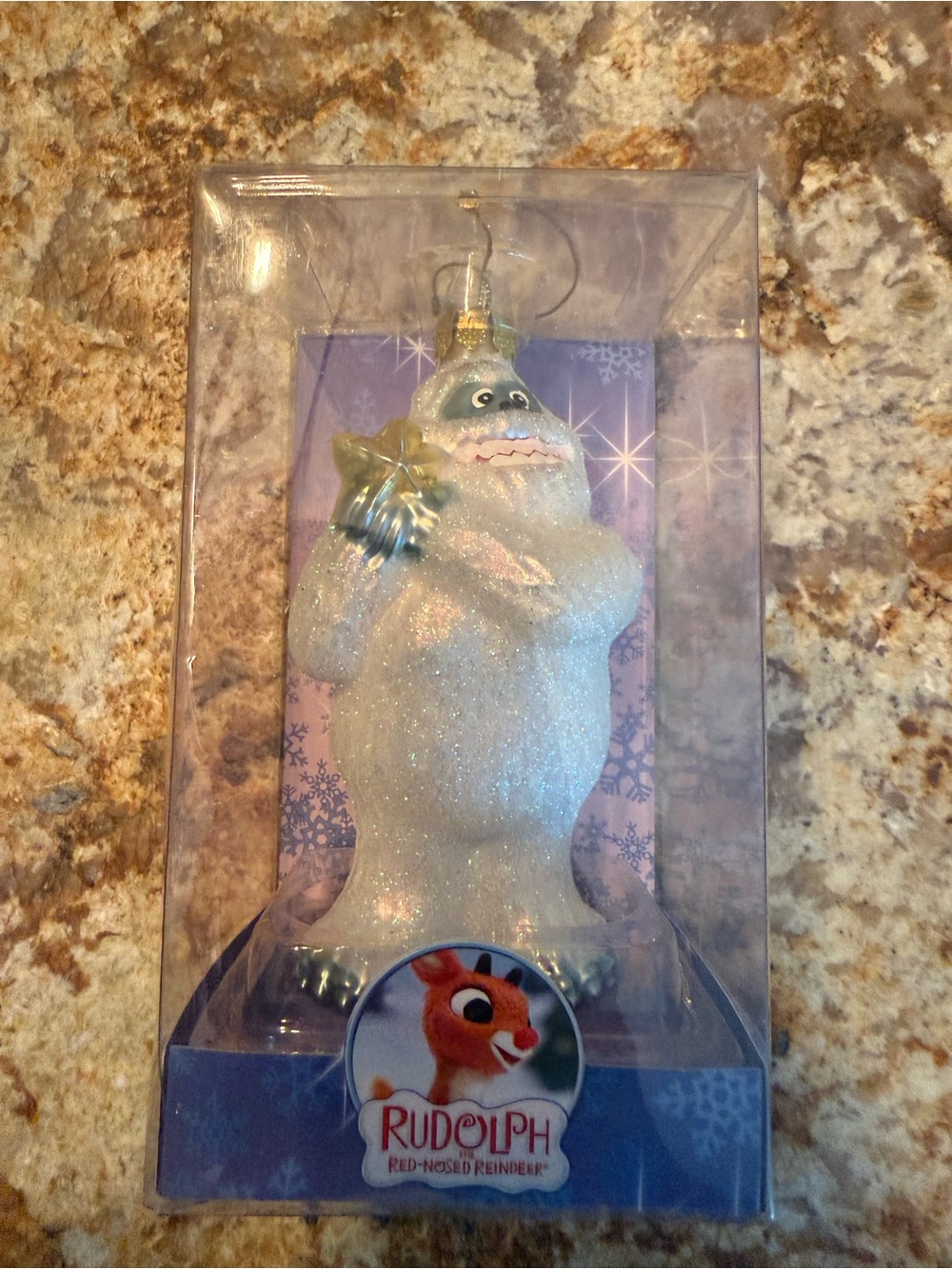 New 2004 Brass Key Bumble Ornament Rudolph  40th Anniversary Glass Ornament